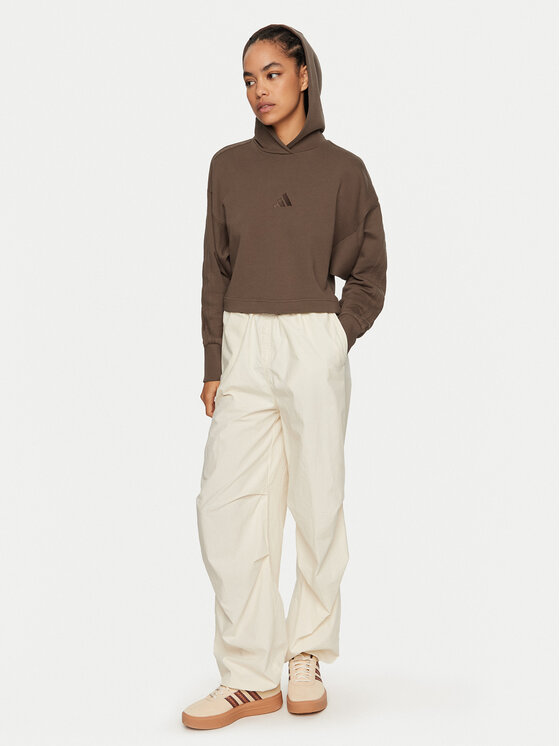 adidas Μπλούζα ALL SZN French Terry 3-Stripes JI9105 Καφέ Regular Fit ...