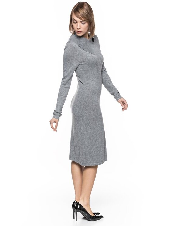 Tom Tailor Tom Tailor Sukienka codzienna LOVELY KNIT DRESS Szary Slim Fit