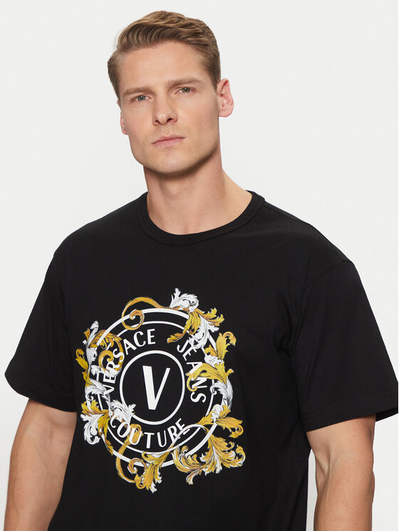 Versace Jeans Couture Versace Jeans Couture T-shirt 78GAHC01 Crna Regular Fit