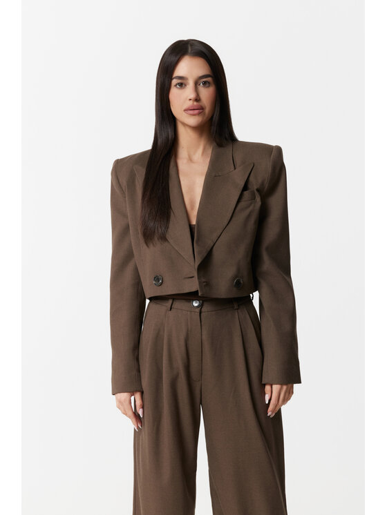 Magda Matyja Magda Matyja Marynarka HAZEL BLAZER Brązowy Cropped Fit