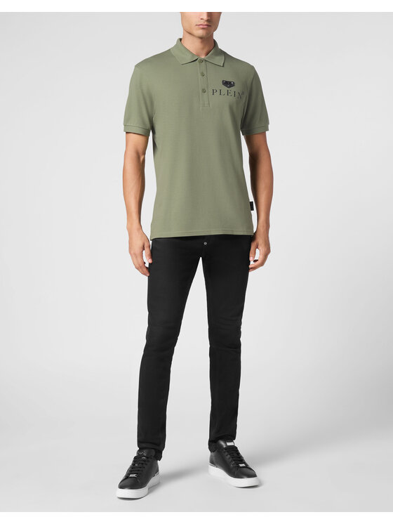 PHILIPP PLEIN PHILIPP PLEIN Polokošile 9553 Zelená Slim Fit