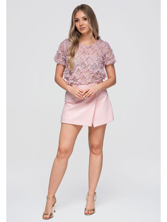 Ombre Ombre Bluzka OW-TS-E0062 Różowy Loose Fit