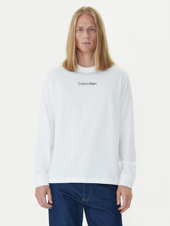 Calvin Klein Calvin Klein Longsleeve Standard Logo LV04LD232G Alb Relaxed Fit