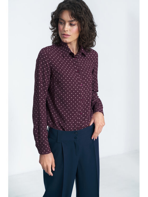 NIFE NIFE Kalhoty z materiálu SD81 Tmavomodrá Wide Leg