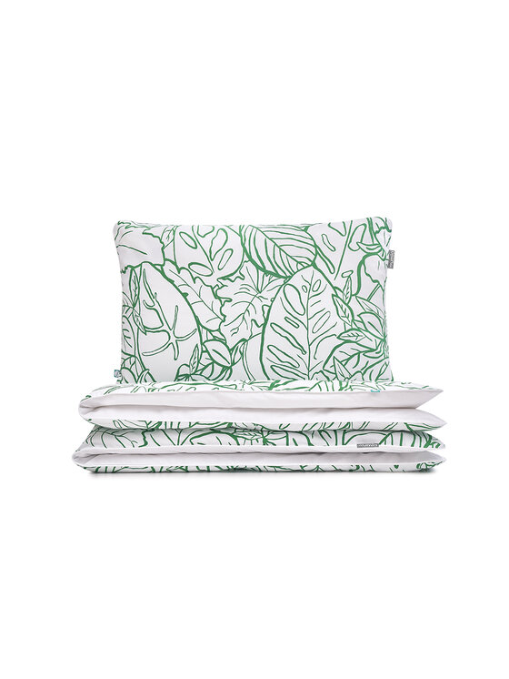 Mumla Komplet pościeli pościel tropikalne liście Biały