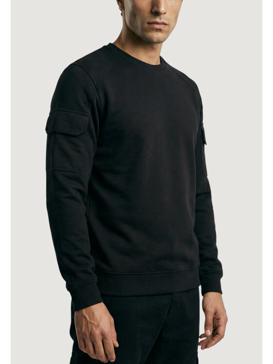 Antony Morato Antony Morato Felpa REGULAR FIT WITH RUBBER METAL PLATE ON SLEEVE Nero Regular Fit