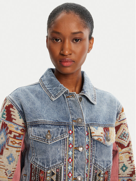 Desigual Desigual Kurtka jeansowa Boho 25WWED10 Kolorowy Regular Fit