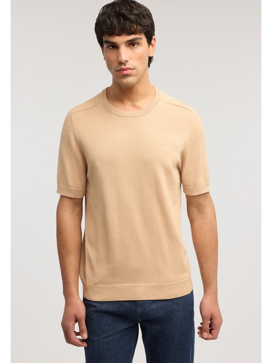 Trussardi Trussardi Sweter M0618000066N012 Kremowy Regular Fit