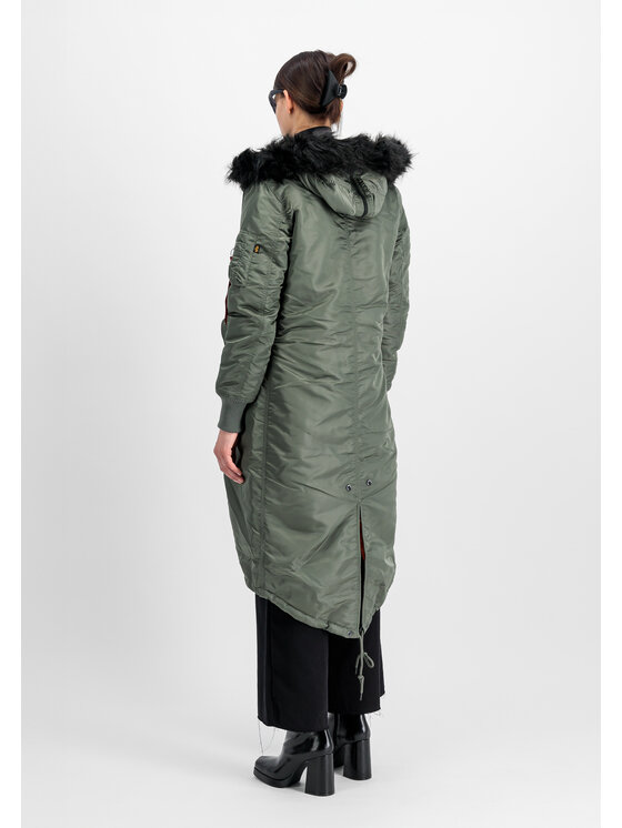 Alpha Industries Alpha Industries Kurtka zimowa Long Fishtail Field Jacket Women Zielony Regular Fit