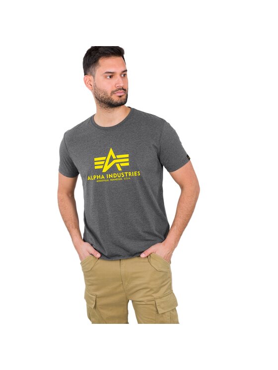 Alpha Industries Alpha Industries Tričko AI.100501-315-4XL Sivá Basic Fit