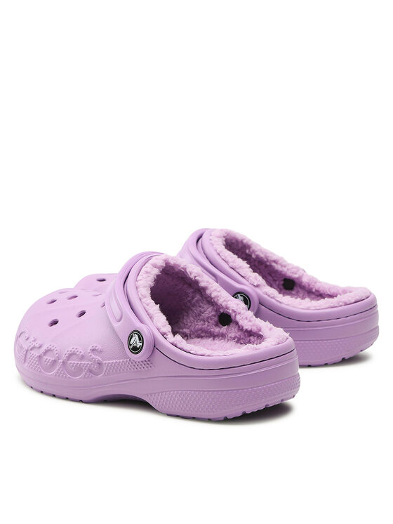 Crocs Crocs Klapki 9 Baby Lined Clog 205969-5Q5 Fioletowy