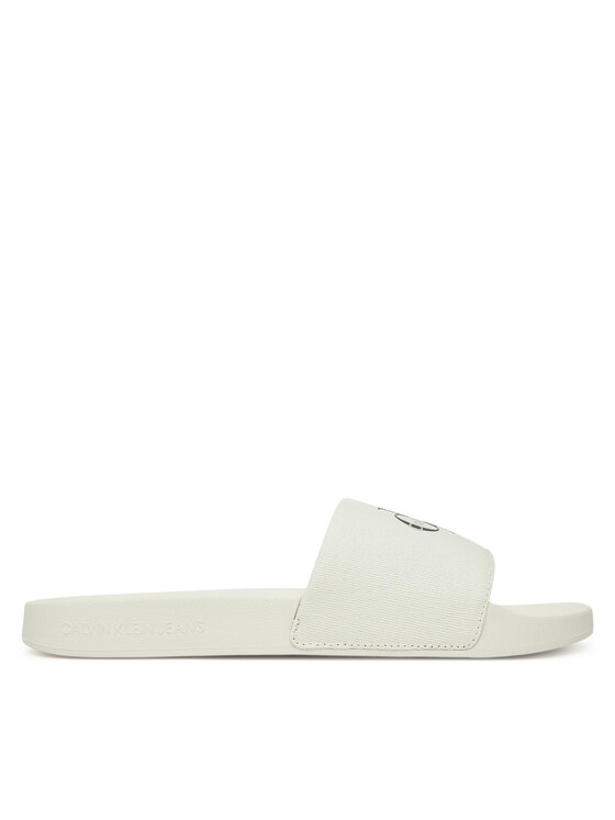 Şlapi Calvin Klein Jeans Slide Monologo Cv YM0YM01367 Alb