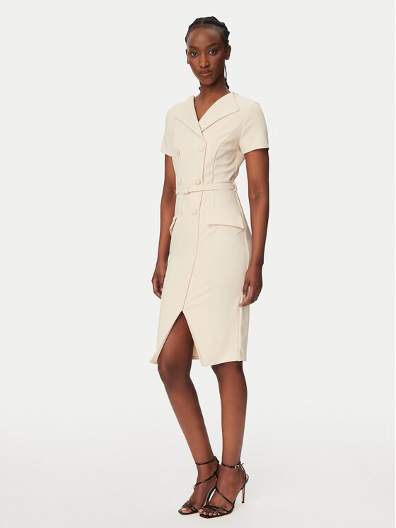 Rinascimento Rinascimento Coctailkleid CFC0127893003 Beige Slim Fit