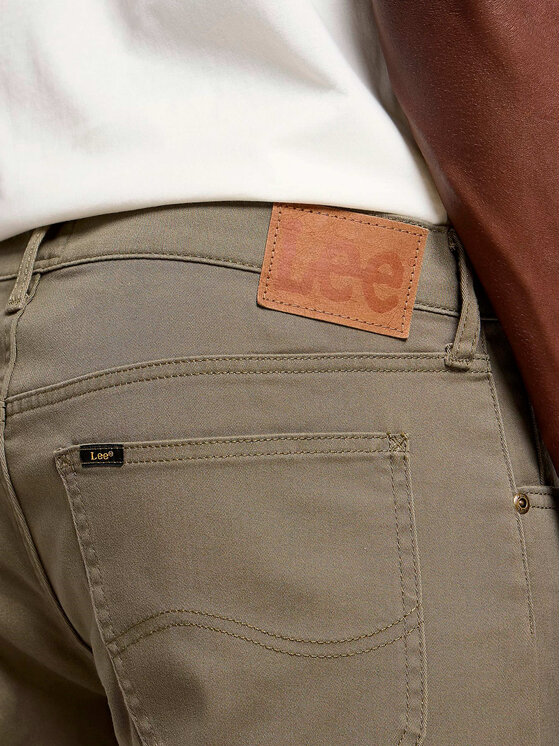 Lee Lee Spodnie materiałowe DAREN ZIP FLY Zielony Straight Fit