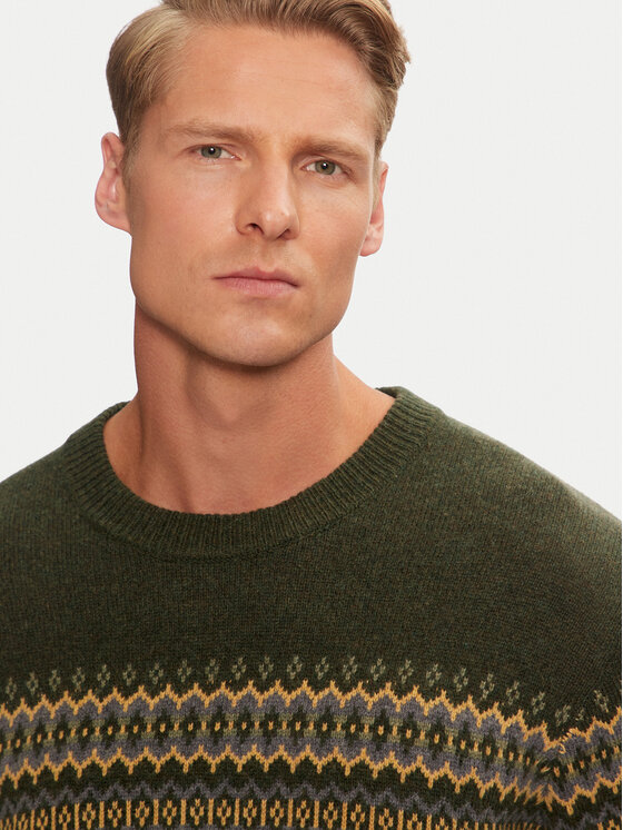 Wrangler Wrangler Sweater Fairisle 112357294 Zöld Relaxed Fit