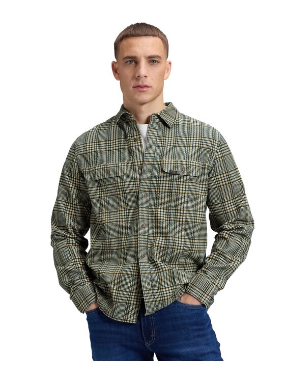 Lee Lee Koszula 112386425 Zielony Regular Fit