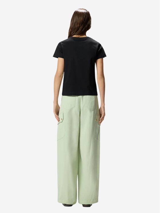 PINKO PINKO T-Shirt BASICO T-SHIRT JERSEY LOGO STA Czarny Regular Fit