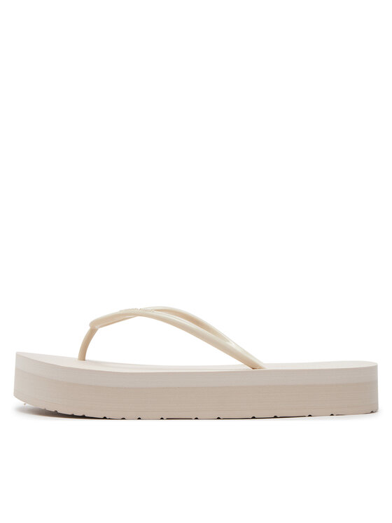 Calvin Klein Calvin Klein Japonke Flatform Ff Deboss Logo Tpu HW0HW01977 Bež