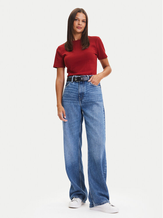 Tommy Hilfiger Tommy Hilfiger Póló New Cody WW0WW40587 Piros Slim Fit