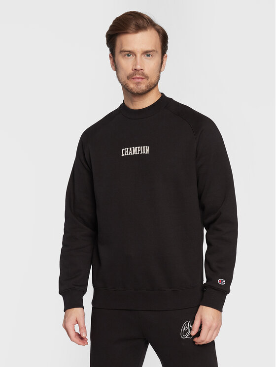 Champion Bluza Logo Script 217879 Czarny Regular Fit | Modivo.pl