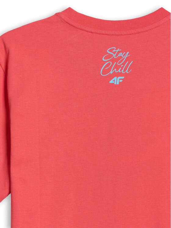 4F 4F T-Shirt SUMMER CODE Koralowy Regular Fit