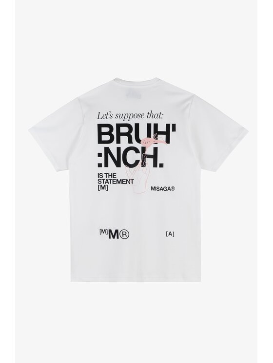 Misaga Misaga T-Shirt Brunch T-Shirt Biały Relaxed Fit