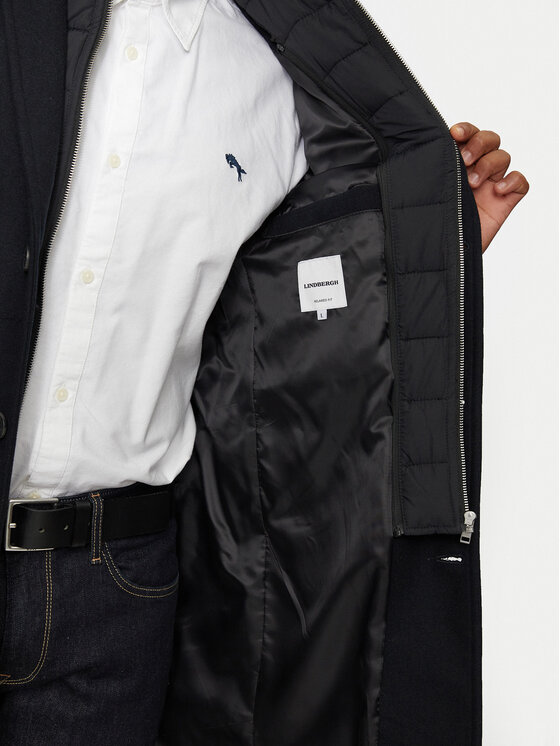 Lindbergh Lindbergh Μάλλινο παλτό 30-303046 Μαύρο Regular Fit