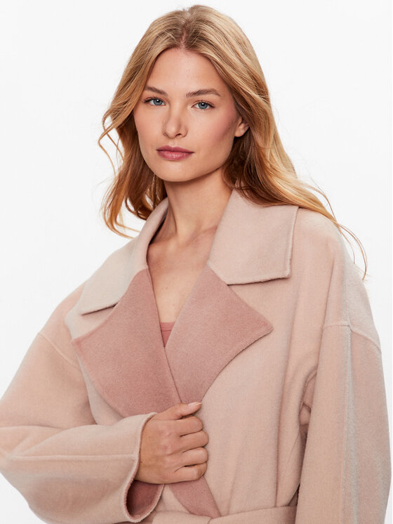 Calvin Klein Calvin Klein Płaszcz wełniany K20K205855 Różowy Regular Fit