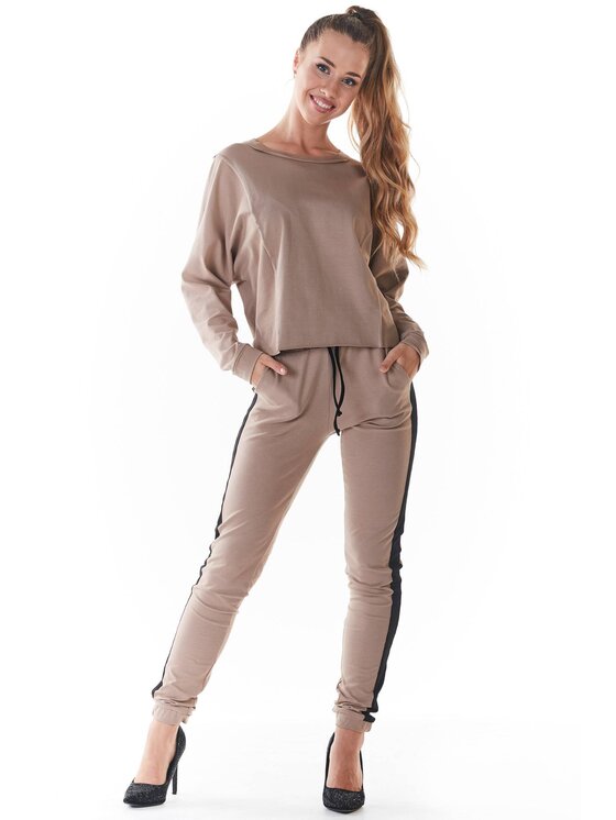 Infinite You Infinite You Bluzka M234 Beżowy Basic Fit