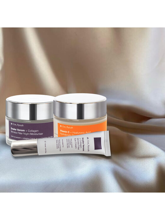dr. Eve Ryouth dr. Eve Ryouth Witamina C + Kwas Dzień 50ml + Jad Węża + Kolagen Na Noc 50ml + Jad Węża + Kolagen Krem Pod Oczy 15 Krem na dzień i na noc