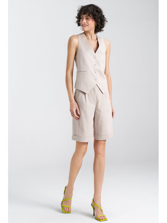 NIFE NIFE Obleková vesta KA05 Béžová Classic Fit