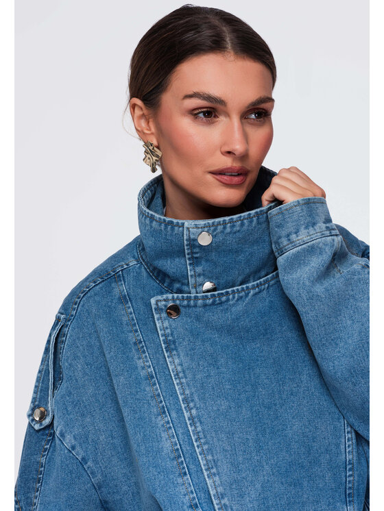 Ombre Ombre Kurtka przejściowa OW-JALP-0137 Niebieski Oversize