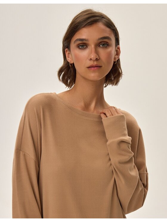 Esotiq Esotiq Bluza 42202 Beżowy Regular Fit