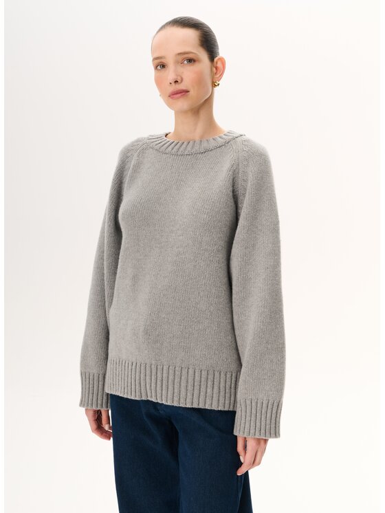LEBRAND LEBRAND Sweter Farren Szary Regular Fit