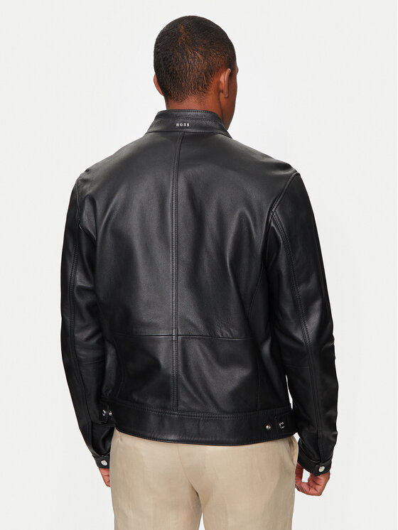 BOSS Boss Kožená bunda Mansell1 50510765 Čierna Regular Fit