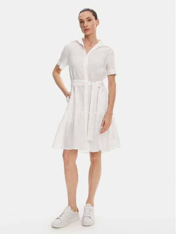 Gant Gant Rochie tip cămașă 4503434 Alb Regular Fit