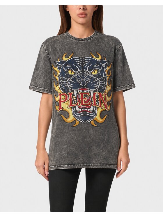 PHILIPP PLEIN PHILIPP PLEIN T-Shirt 32157 Czarny Over Fit