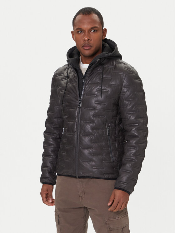 Milestone Milestone Geacă de piele Alonso 5310196 0715 Negru Regular Fit