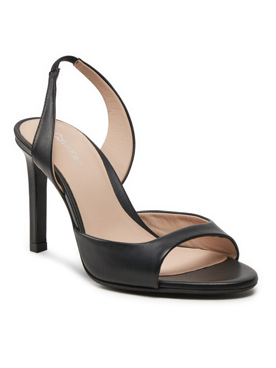 Calvin Klein Calvin Klein Sandále Heel D'Orsay Sandal 90 Lth HW0HW02124 Čierna