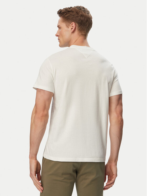 Tommy Jeans Tommy Jeans Marškinėliai Linear Chest DM0DM21780 Écru Slim Fit