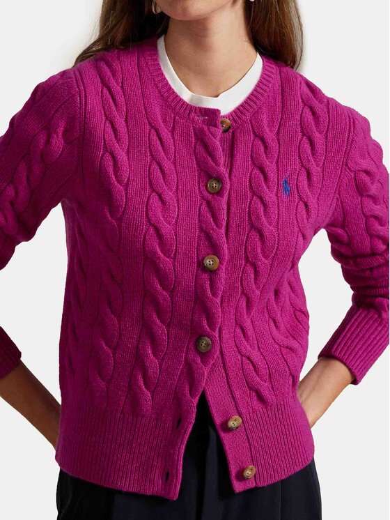 Polo Ralph Lauren Polo Ralph Lauren Pletena jopica 211972104006 Roza Slim Fit