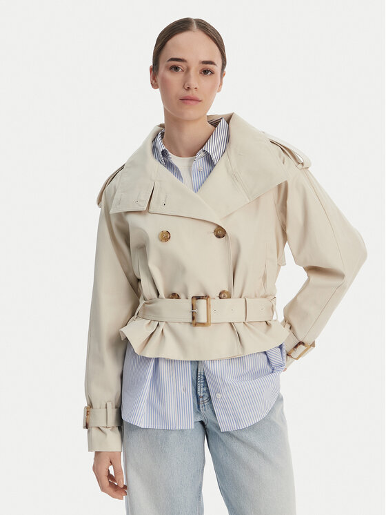 Tommy Hilfiger Trench WW0WW50768 Bej Oversize