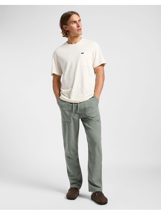 Lee Lee Jeansy UTILITY DRAWSTRING PANT Zielony Loose Fit