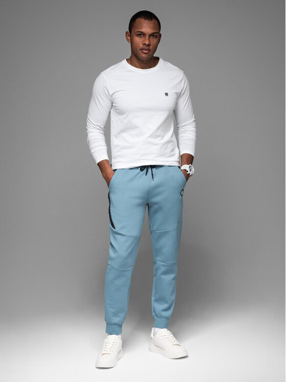 Ombre Ombre Spodnie dresowe OM-PASK-0226 Niebieski Regular Fit