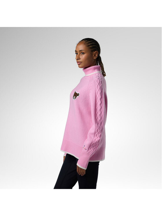 Rossignol Rossignol Golf W Jcc Graphic Turtle Neck Swea Różowy Relaxed Fit