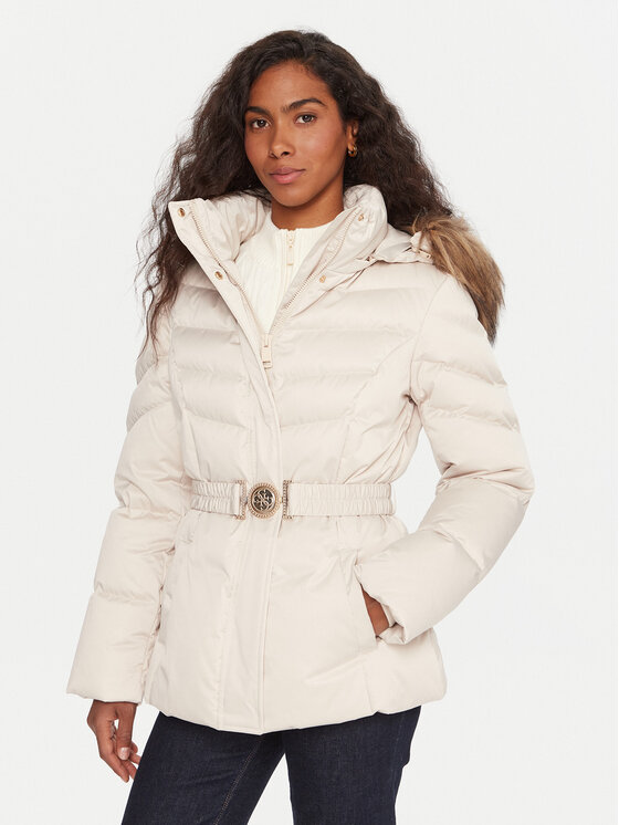 Guess Guess Пухено яке W5BL31 W2802 Екрю Regular Fit