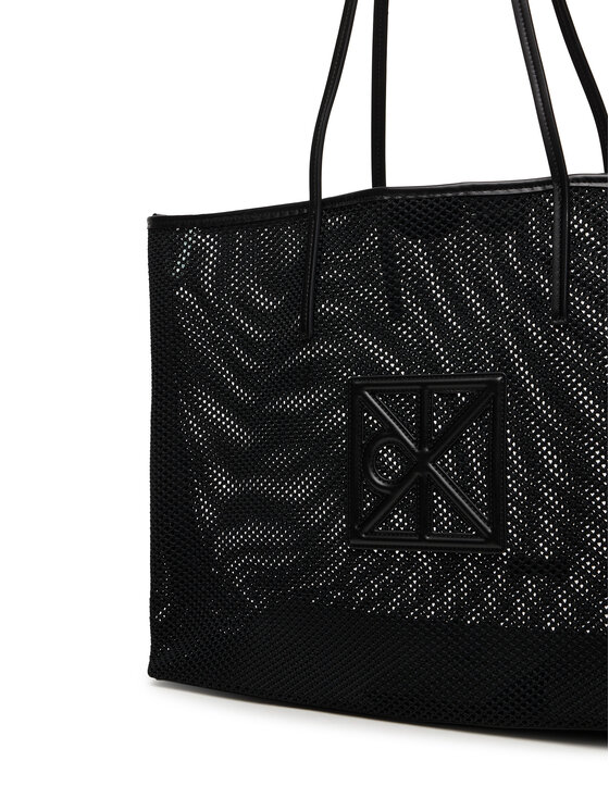 Calvin Klein Calvin Klein Kabelka Emblem Mesh Xl Tote LV04F3422G Černá