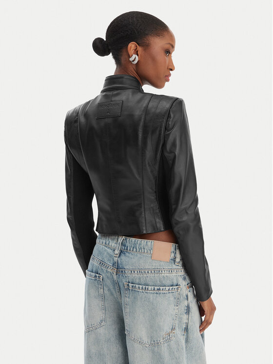 Patrizia Pepe Patrizia Pepe Шкіряна куртка CO0001/L1HZ-K103 Чорний Regular Fit