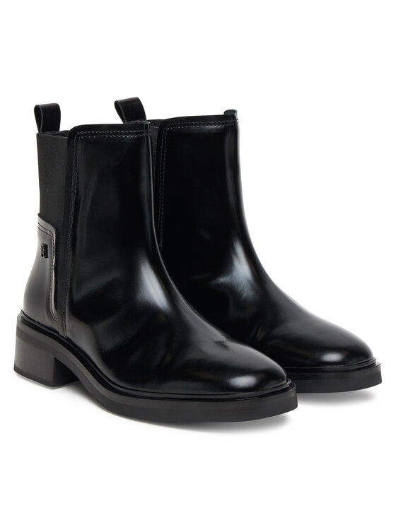 Tommy Hilfiger Tommy Hilfiger Kotníková obuv s elastickým prvkem Minimal Abrasivato FW0FW08764 Černá