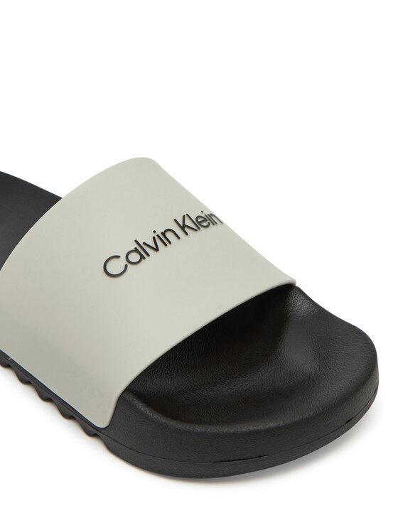 Calvin Klein Calvin Klein Şlapi Chunky Pool Slide Rub HM0HM01063 Alb